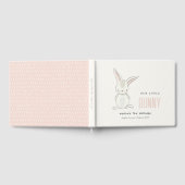 Elegant Simple Bunny Pink Blush Kids Birthday Gastenboek (Volledig)