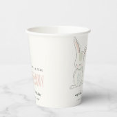 Elegant Simple Bunny Pink Blush Kids Birthday Papieren Bekers (Links)