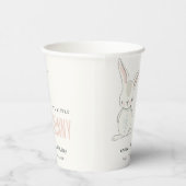 Elegant Simple Bunny Pink Blush Kids Birthday Papieren Bekers (Rechts)