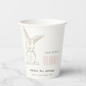 Elegant Simple Bunny Pink Blush Kids Birthday Papieren Bekers (Voorkant)