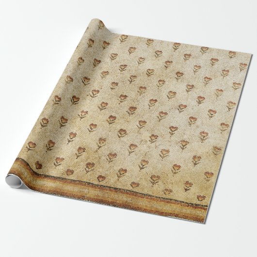 ELEGANT SIMPLE BYZANTINE MOSAIC FLOWERS Antique  Cadeaupapier (Uitgerold)