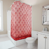 ELEGANT SIMPLE BYZANTINE MOSAIC FLOWERS  Pink Red Douchegordijn (In situ)