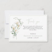 Elegant Simple Calla Lily Eucalyptus Sympathy Bedankkaart (Voorkant)