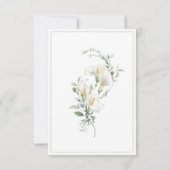 Elegant Simple Calla Lily Eucalyptus Sympathy Bedankkaart (Achterkant)