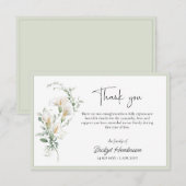 Elegant Simple Calla Lily Eucalyptus Sympathy Bedankkaart (Voorkant / Achterkant)