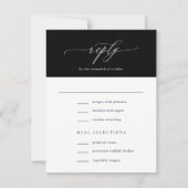 Elegant Simple Calligraphy Black Wedding RSVP Kaartje (Voorkant)