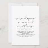 Elegant Simple Calligraphy Elopement Reception Kaart (Voorkant)