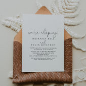 Elegant Simple Calligraphy Elopement Reception Kaart