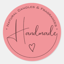 Elegant Simple Calligraphy Handmade Heart Labels