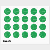 Elegant Simple Calligraphy Homemade Heart Green Ronde Sticker (Vel)