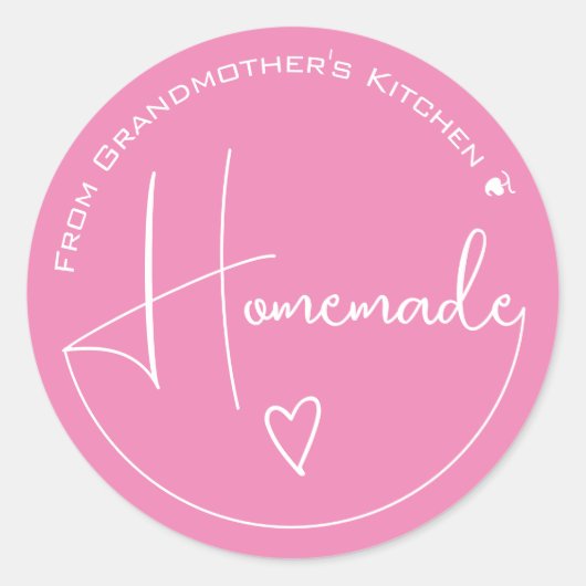 Elegant Simple Calligraphy Homemade Heart Labels (Voorkant)