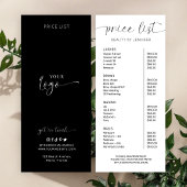 Elegant Simple Calligraphy Logo Beauty Price List Reclamekaart