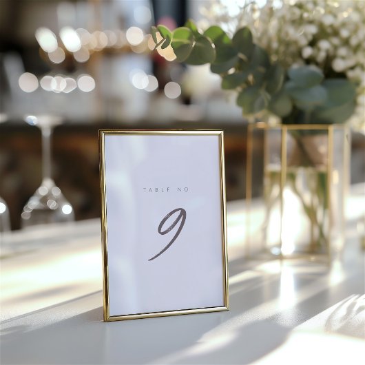 Elegant Simple Calligraphy Table Card Kaart