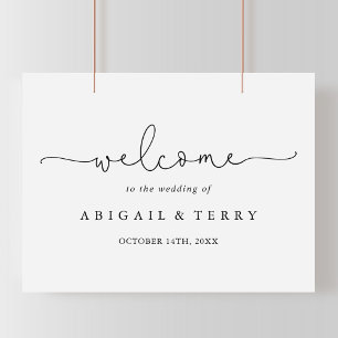Elegant Simple Calligraphy Weddenschap Welcome Sig Poster