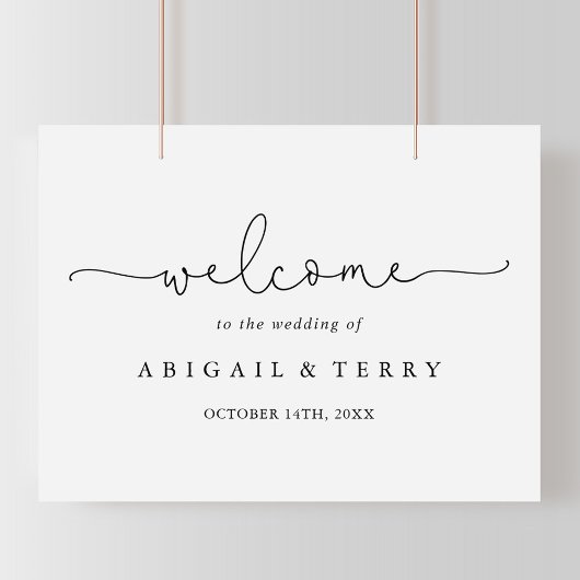 Elegant Simple Calligraphy Weddenschap Welcome Sig Poster