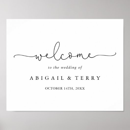 Elegant Simple Calligraphy Weddenschap Welcome Sig Poster (Voorkant)