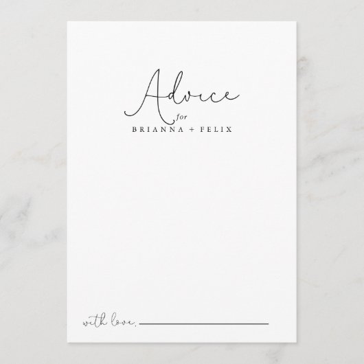Elegant Simple Calligraphy Wedding Advieskaart (Voorkant)