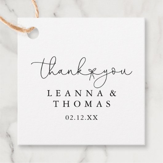 Elegant Simple Calligraphy Wedding Bedankjes Labels (Voorkant)