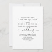 Elegant Simple Calligraphy Wedding Invitation Kaart (Voorkant)