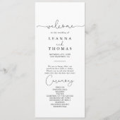 Elegant Simple Calligraphy Wedding Program Programmakaart (Voorkant)