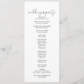 Elegant Simple Calligraphy Wedding Program Programmakaart (Achterkant)