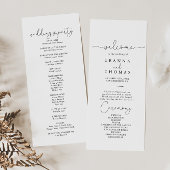 Elegant Simple Calligraphy Wedding Program Programmakaart