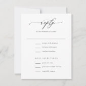 Elegant Simple Calligraphy Wedding RSVP Kaartje (Voorkant)