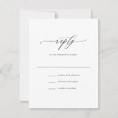 Elegant Simple Calligraphy Wedding RSVP Kaartje (Voorkant)