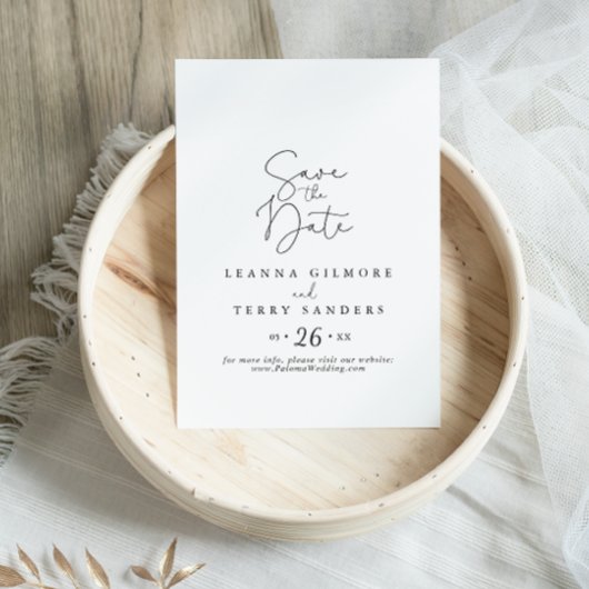 Elegant Simple Calligraphy Wedding Save The Date