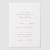 Elegant Simple Calligraphy Wedding Vellum Uitnodigingen (Voorkant)