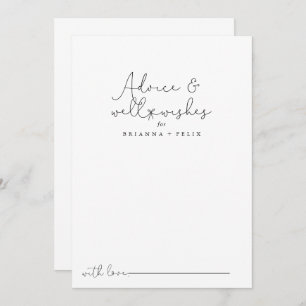 Elegant Simple Calligraphy Wedding Well Wishes Advieskaart
