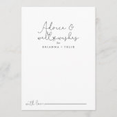 Elegant Simple Calligraphy Wedding Well Wishes Advieskaart (Voorkant)