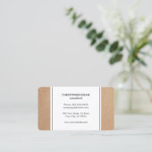 Elegant Simple Cardboard White Consultant Visitekaartje (Staand voorkant)