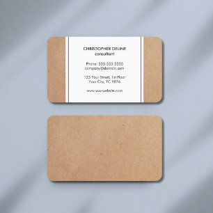 Elegant Simple Cardboard White Consultant Visitekaartje