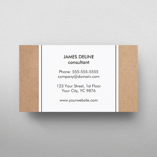 Elegant Simple Cardboard White Consultant Visitekaartje