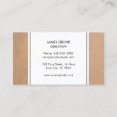 Elegant Simple Cardboard White Consultant Visitekaartje (Voorkant)