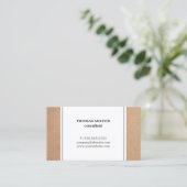 Elegant Simple Cardboard White Consultant Visitekaartje (Staand voorkant)