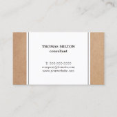 Elegant Simple Cardboard White Consultant Visitekaartje (Voorkant)
