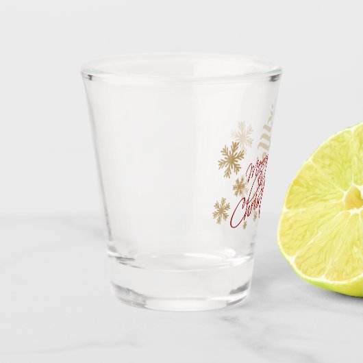Elegant Simple Cheers Merry Kerstwish Shot Glas (Links)