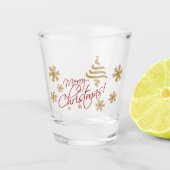 Elegant Simple Cheers Merry Kerstwish Shot Glas (Voorkant)