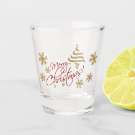 Elegant Simple Cheers Merry Kerstwish Shot Glas