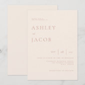 Elegant Simple Chic Beige Wedding Kaart (Voorkant / Achterkant)