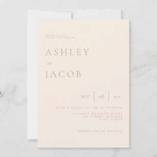 Elegant Simple Chic Beige Wedding Kaart