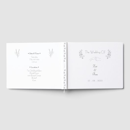 Elegant Simple Chic Black & White Illustrations  Gastenboek (Volledig)