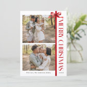 Elegant Simple Christmas Photo Collage  Feestdagenkaart (Staand voorkant)