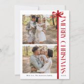 Elegant Simple Christmas Photo Collage  Feestdagenkaart (Voorkant)