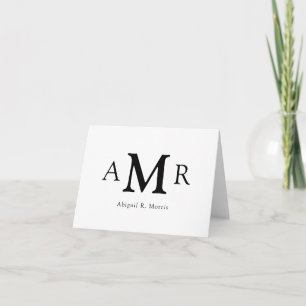 Elegant Simple Classic 3 Monogram Initiaal Busines Notitiekaartje