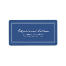 Elegant Simple Classic Blue Wedding Return Address