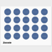 Elegant Simple Classic Blue Wedding Ronde Sticker (Vel)