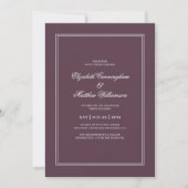 Elegant Simple Classic Cassis Wedding Kaart (Voorkant)